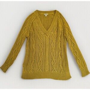 Sundance Catalog Lydie Mae Chunky Oversized Cableknit Cotton Sweater Sz XS